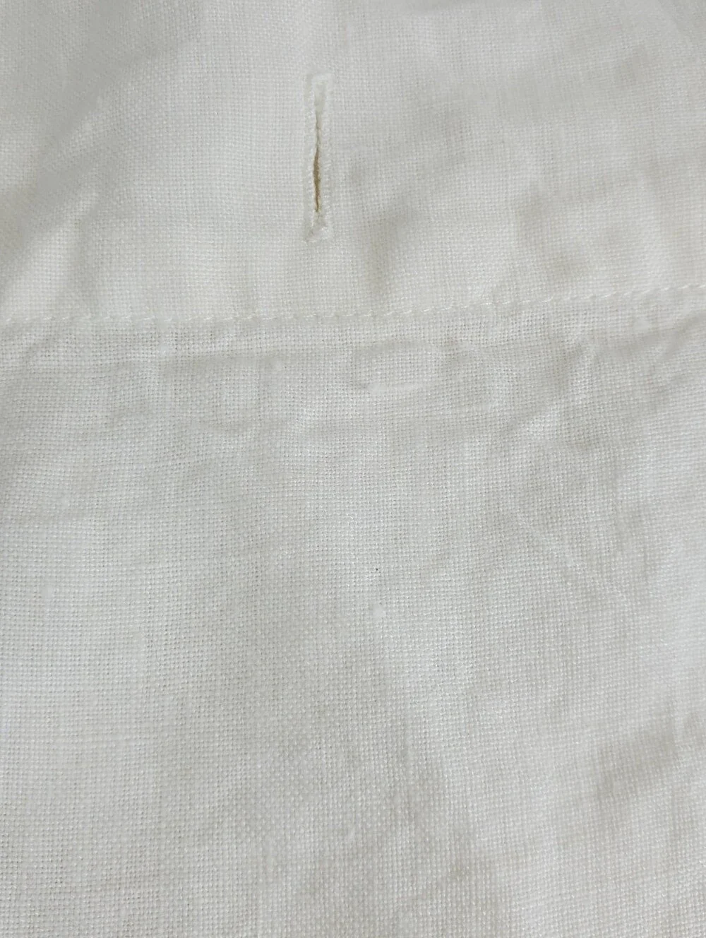 Ivory Restoration Hardware Linen Shower Curtain white blue bottom 74